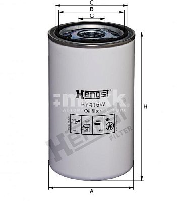 Фильтр гидравлический Hengst HY415W (W 1268) LIEBHERR, MANITOU MHT-Serie, MRT-Serie