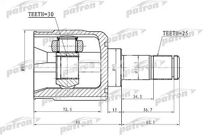 ШРУС внутр. MMC LANCER/MIRAGE 25x41x30 внутр. PCV1746 Patron