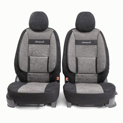 Чехлы автомоб. COMFORT велюр передний ряд 4 предм чёрн/серые AIRBAG COM-0405 BK/D.GY