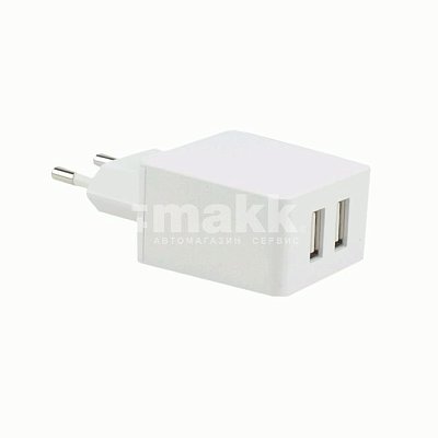 Сетевое ЗУ USB порт*2 3,8A Continent белый/черный ZN38-298WT box