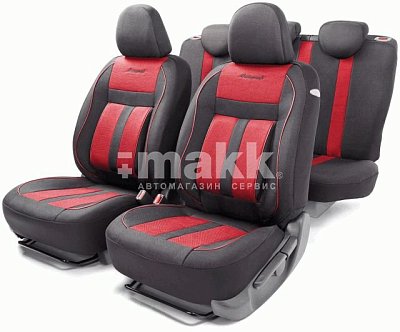 Чехлы автомоб. CUSHION COMFORT эко-хлопок 15 пред 4 мол чёрн/красные AIRBAG  CUS-1505 BK/RD