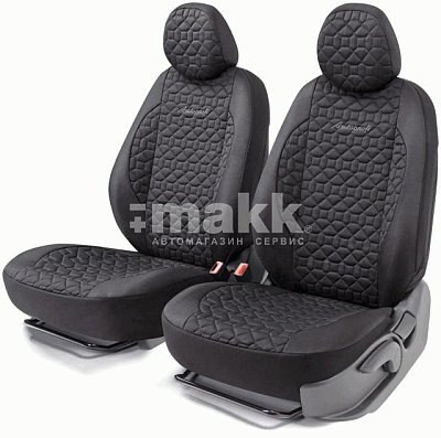Чехлы автомоб. SOFT хлопок передний ряд 4 предм чёрные AIRBAG SFT-0405 BK/BK
