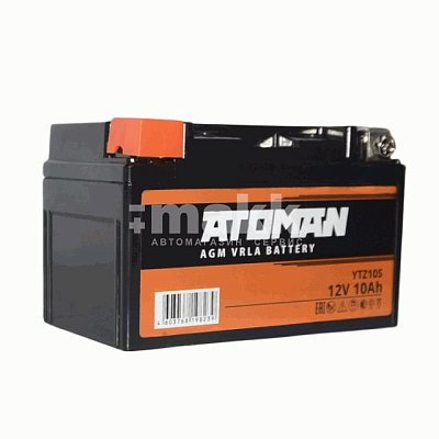 Мото ATOMAN AGM 12V 10Aч (YTZ10S) п/п д*ш*в 15*8,7*9,4 см (8шт/уп)