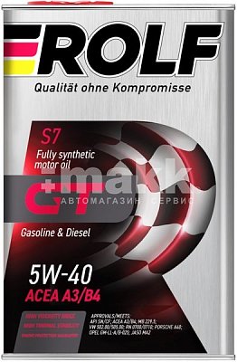 Масло моторное ROLF GT 5W40 синтетическое 4л
