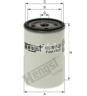 Фильтр топливный Hengst H60WK07 (WK 723) Газель, Atlas, Deutz, Volvo
