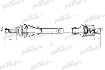 Полуось Renault Logan 1.4-1.6i 09.04> передн. прав -ABS PDS0638 PATRON