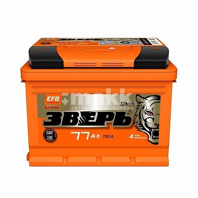 Аккумуляторная батарея 77 ЗВЕРЬ EFB о/п 27,8*17,5*19,0