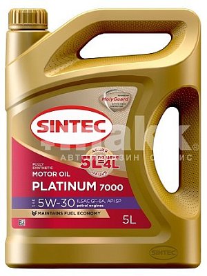 Масло моторное SINTEC PLATINUM 7000 синт 5W30 ILSAC GF-6A API SP 5л Акция 5л по цене 4л