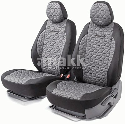 Чехлы автомоб. SOFT хлопок передний ряд 4 предм чёрн/серые AIRBAG SFT-0405 BK/D.GY