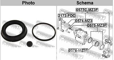 Ремкомплект тормозного суппорта Ford Focus передн. 0575-MZ3F FEBEST