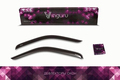 Дефлекторы окон Vinguru Daewoo Gentra 2012- сед накладные скотч к-т 2 шт., материал литьевой поликар