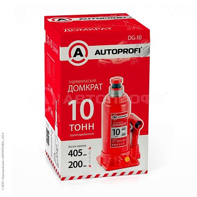 Домкрат гидрав 10т  бут. (выс под.405мм)   Autoprofi DG-10