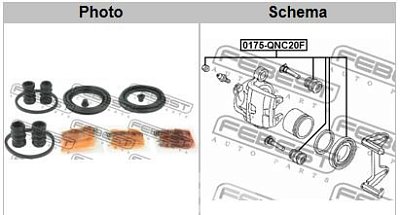 Ремкомплект тормозного суппорта Toyota DUET M100A,M101A,M110A,M11 перед 0175-QNC20F Febest