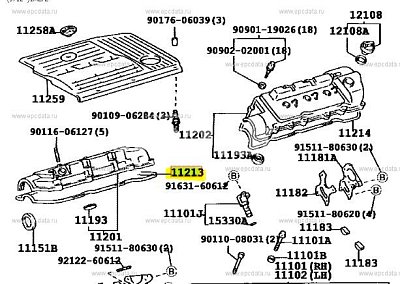Прокладка крышки клапанов Toyota Harrier Kluger #MZ-FE правая 11213-20030 OEM