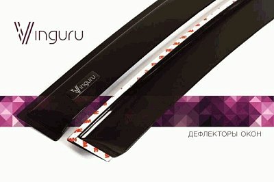 Дефлекторы окон Vinguru Daewoo Gentra 2012- сед накладные скотч к-т 2 шт., материал литьевой поликар
