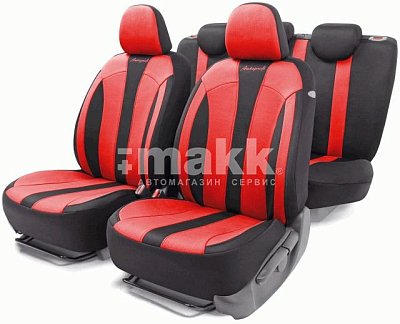 Чехлы автомоб. PERFORMANCE полиэстер 15 пред 4 мол чёрн/красные AIRBAG  PRF-1505 BK/RD