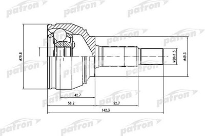 ШРУС наружн к-кт 23x49x22 LADA Largus 16v / NISSAN: Micra PCV1443 PATRON