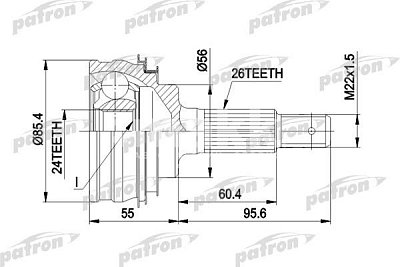 Шрус наружн к-кт 26x56x24 TOYOTA: CAMRY/CARINA/CELICA PCV1070 PATRON