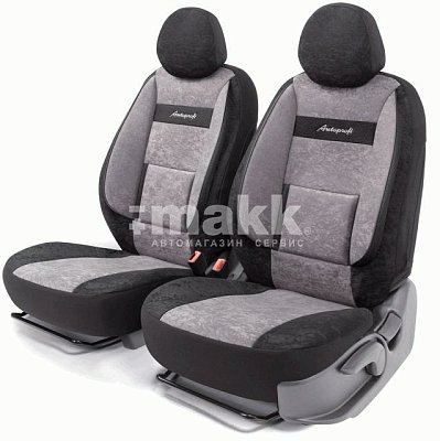 Чехлы автомоб. COMFORT велюр передний ряд 4 предм чёрн/серые AIRBAG COM-0405 BK/D.GY