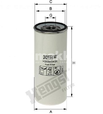 Фильтр топливный Hengst H200WDK01 (WDK 11 102/24) RENAULT TRUCKS (RVI), VOLVO BUS