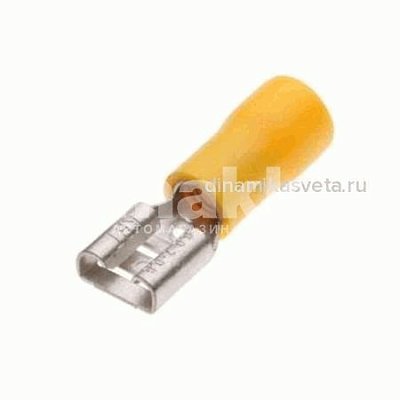 Разъем плоский "мама" изолированный КВТ РПИ-М2,5-(4,8) (латунь,ПВХ синий) (ПЭ10/100)