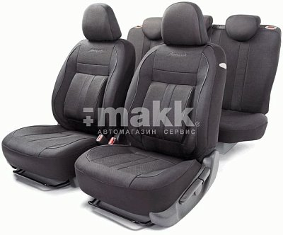 Чехлы автомоб. CUSHION COMFORT эко-хлопок 15 пред 4 мол чёрные AIRBAG  CUS-1505 BK/BK
