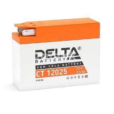 Мото аккумулятор DELTA 12В 2,5Ач (YT4B-BS) о/п