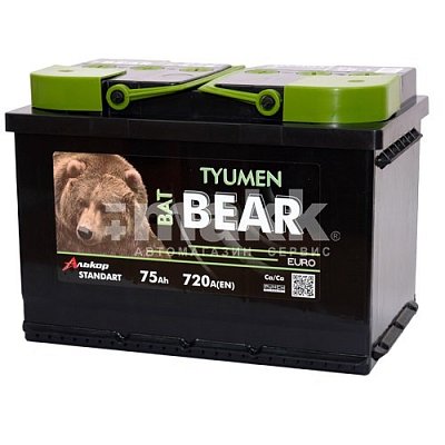 Аккумуляторная батарея 75 Ач Tyumen BatBear  п/п  27,8*17,5*19