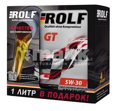 Масло моторное ROLF GT 5W30 синт A3/B4 SL/CF 4л  Акция 4+1