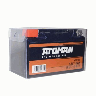 Мото ATOMAN AGM 12V 10Aч (YTZ10S) п/п д*ш*в 15*8,7*9,4 см (8шт/уп)
