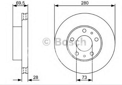 Диск тормозной передний Citroen Jumper Fiat Ducato Peugeot Boxer 0986479313 Bosch