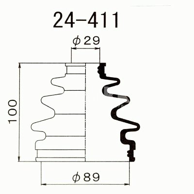 Пыльник ШРУСа Toyota Hiace 29*89*100 наружн. 24-411 Maruichi  (хомуты в ком-те)