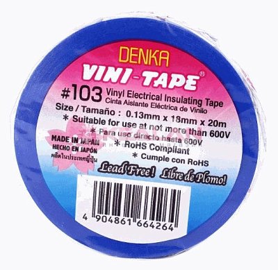 Изолента Denka Vini Tape автомобильная синяя (18мм*20м) 04069 Премиум