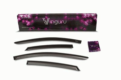 Дефлекторы окон Vinguru Daewoo Gentra 2012- сед накладные скотч к-т 2 шт., материал литьевой поликар