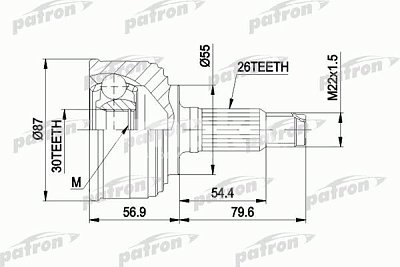 ШРУС HONDA CIVIC IV 91-95 26X55X30 D89.5 PCV1255 PATRON
