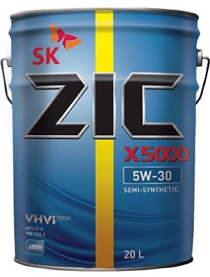 Масло моторное ZIC X5000 5W30  полусинтетическое 20л