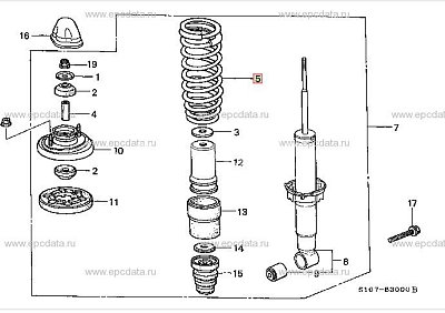 Пружина Honda CR-V 95-02 задн. PCS872611 PATRON