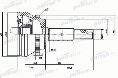 ШРУС Toyota Camry ACV40 наружн. 26*63.1*27 PCV1559 PATRON