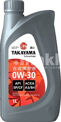 Масло моторное TAKAYAMA 0W30 п/с API SP/CF ACEA A3/B4 синтетическое 1л