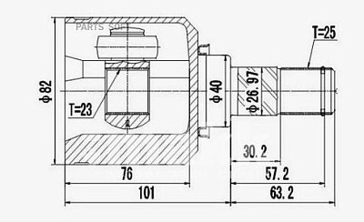 ШРУС внутренний 25x40x23 NISSAN ALMERA PCV1126 PATRON