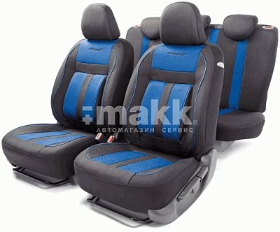 Чехлы автомоб. CUSHION COMFORT эко-хлопок 15 пред 4 мол чёрн/синие AIRBAG  CUS-1505 BK/BL