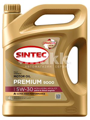 Масло моторное SINTEC PREMIUM 9000 синт 5W30 API SL/CF ACEA A3/B4 4л