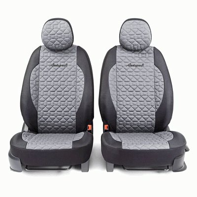 Чехлы автомоб. SOFT хлопок передний ряд 4 предм чёрн/серые AIRBAG SFT-0405 BK/D.GY