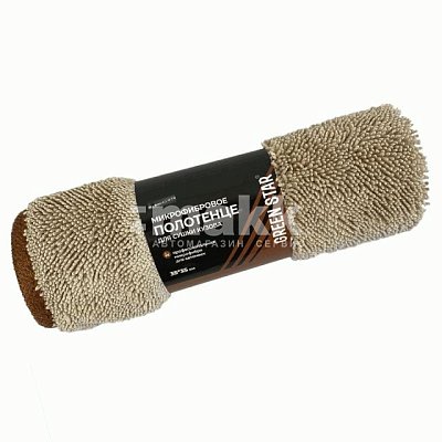 Салфетка из микрофибры 35x35 см Green Star (бежевая с коричневым) 600 гр/м2