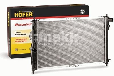 Радиатор охлаждения Chevrolet Lanos (97-) 1.5/1.6 MT с конд., паяный HF 708 484 Hofer