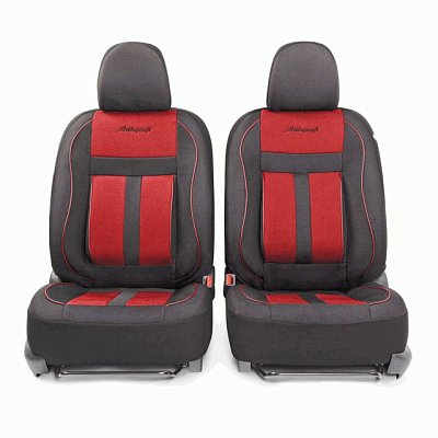 Чехлы автомоб. CUSHION COMFORT эко-хлопок 15 пред 4 мол чёрн/красные AIRBAG  CUS-1505 BK/RD