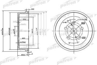 Барабан тормозной TOYOTA CARINA CELICA PDR1182 PATRON